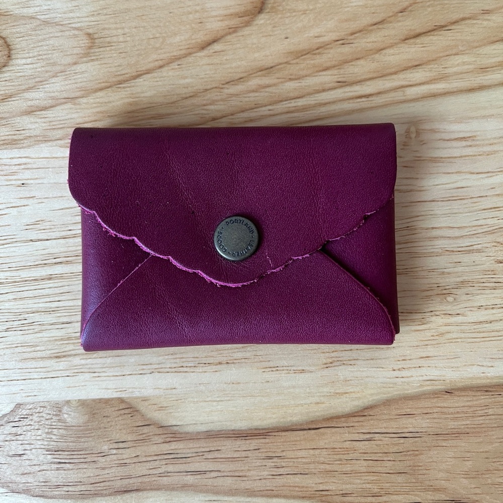 Portland Leather Goods Burgundy Card Holder Wallet
